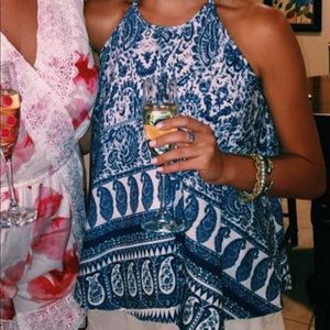 scarf print halter top